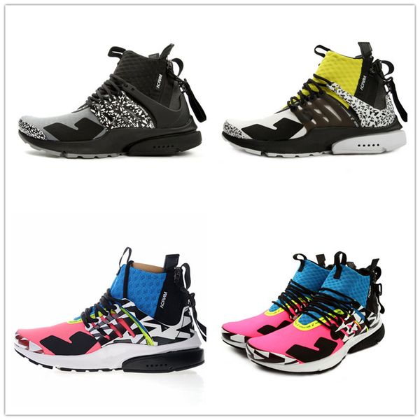

2018 designer сокращение х presto mid zip racer многоцветный розовый желтый high top функция молния кроссовки для мужчин женщины учебном раз