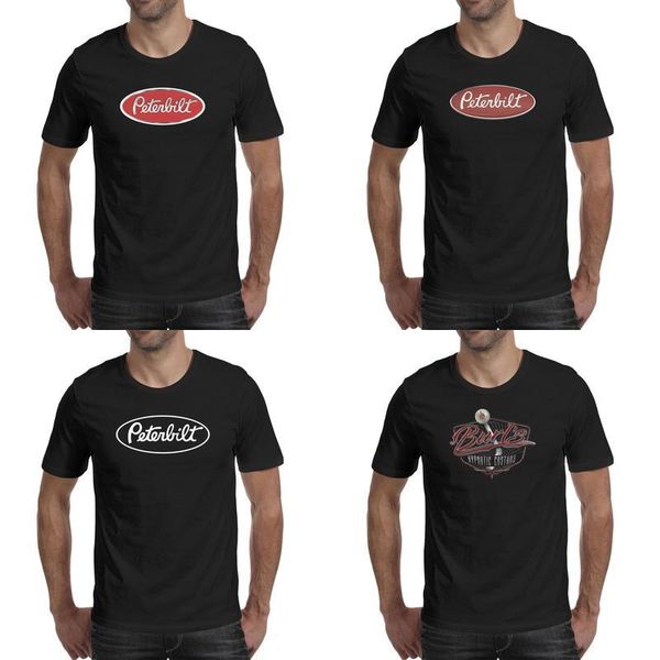 

mens peterbilt red 3d fashion t shirt printing funny cotton shirts printed short sleeve tees big rig, White;black