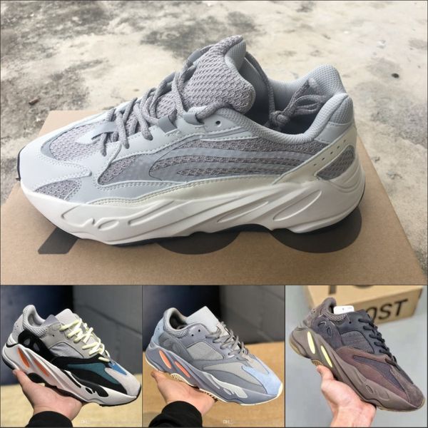 

Kanye West 700 Wave Runner кроссовки для мужчин женщин 700s V2 статические спортивные кроссовки лиловый сплошной серый Роскошные дизайнерские туфли размер 36-45