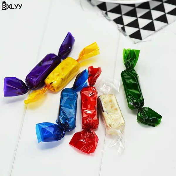 

bxlyy 50pc transparent candy wrapping paper nougat colored cellophane children handmade paper wedding decoration baby shower.8z