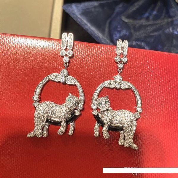 

luxury earrings designer c series jewelry fashion earrings stereo fashion full diamond ring tassel turquoise with exquisit, Silver