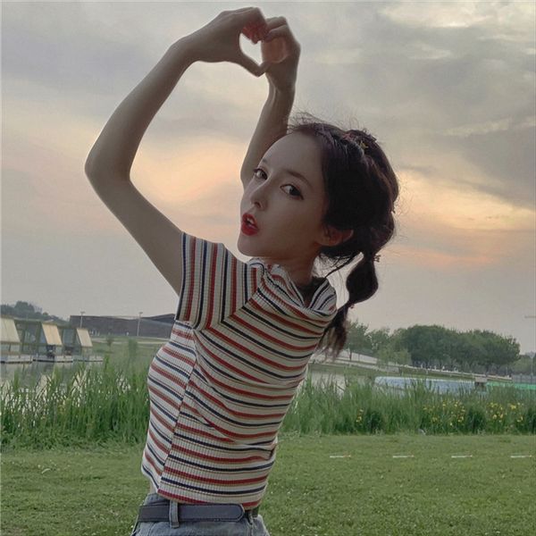 

2063 # 95 хлопок и элегантный стиль полосатые базовые шорты и шорты рубашки с короткими рукавами футболки тонкий короткий трикотажный лучших, White