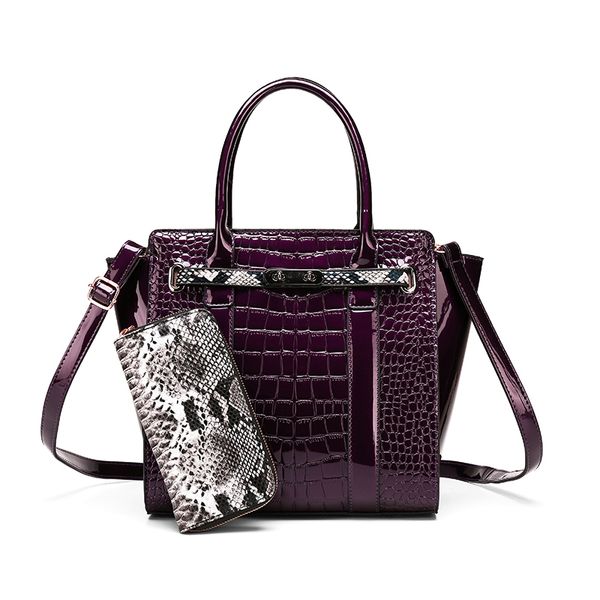 

fabra women patent leather handbags luxury shoulder crossbody bag handbag designer purse satchel messenger bag 2pcs/lot tote