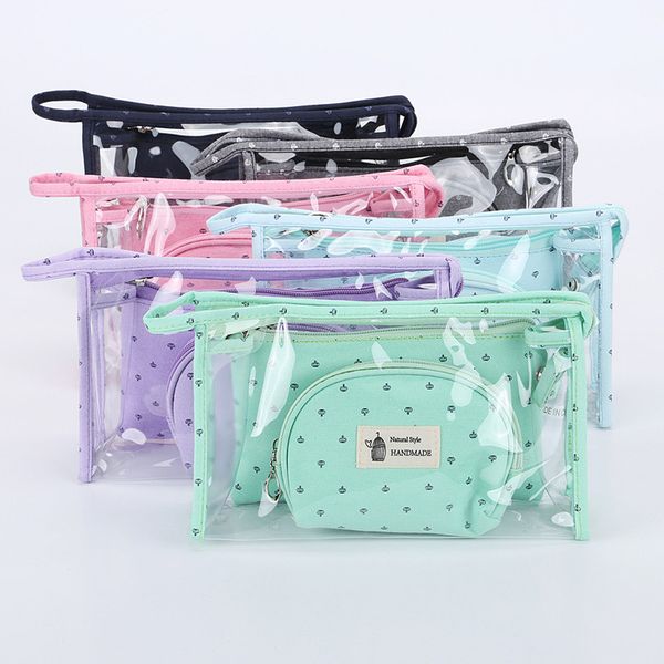 

3pcs/set wash bag portable travel comestic bag organizer make up wash luggage zipper polyester storage