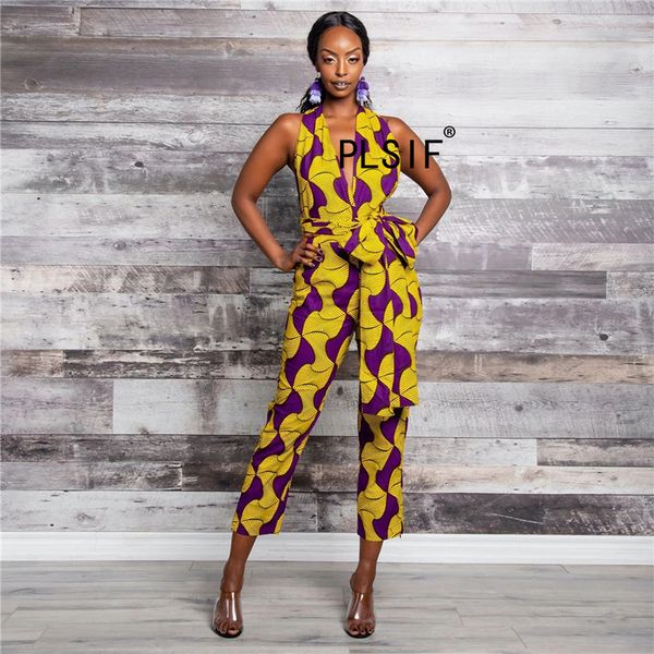 

пляжный стиль мода принт дизайн женские комбинезоны sexy глубокий v-образным вырезом холтер комбинезон высокая талия шнуровка мода в целом, Black;white