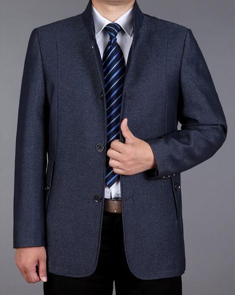 

men's wool & blends m-3xl 2021 spring fashion cultivate one's morality large size coat long paragraph stand collar jacket, Black