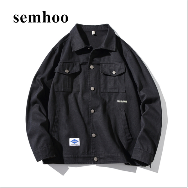 

cotton solid denim jacket mens 2020 spring autumn casual slim fit bomber jackets men jean jacket mens outwear, Black;brown