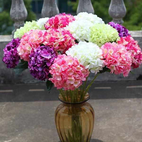 

new 80cm artificial hydrangea flower 31.5" silk hydrangeas home flower bouquet wedding event centerpieces home party hydrangea flower