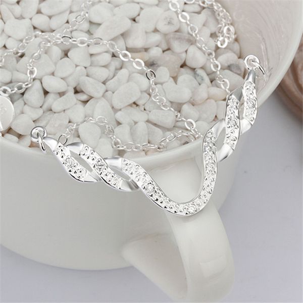 

brand new plated sterling silver necklace 18 inchs simple geometric pendant fmsn427 925 silver plate necklaces jewelry chains