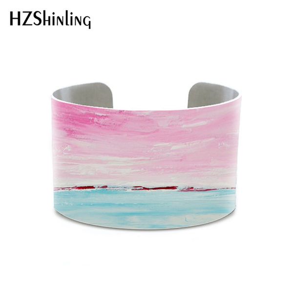

wholesale jewelry new abstract painting abstract art seascape painting original bangle sailboat jewelry bracelets sea jewelry, Black