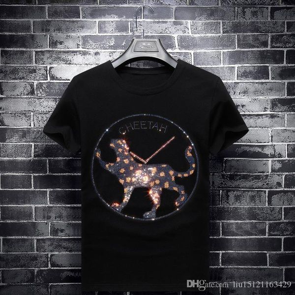

2020 summer new men's drill t-shirt short polo sleeve men's round neck half-sleeved social guy large size compassionate tide s, White;black