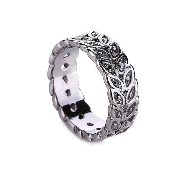 

2019 trendy women's jewelry hand made cubic zirconia olive branch rings for women silver color fashion rings, Slivery;golden