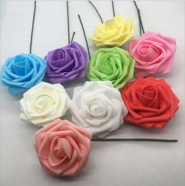 

decorative flowers & wreaths 100 pieces / lot 8cm artificial for wedding rose party bride bouquet pe foam fake diy home decor