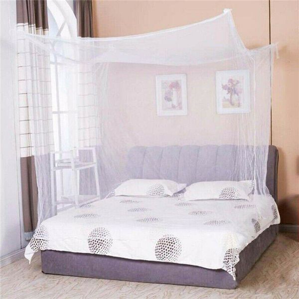 

1pcs mosquito canopy white four corner post student canopy bed mosquito net netting queen king twin size 2019