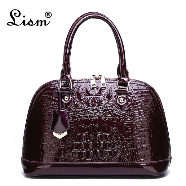 

женская сумка роскошь высокое качество лакированной кожи моды крокодил шаблон ol сумка 2019 новый простой плечо сумка