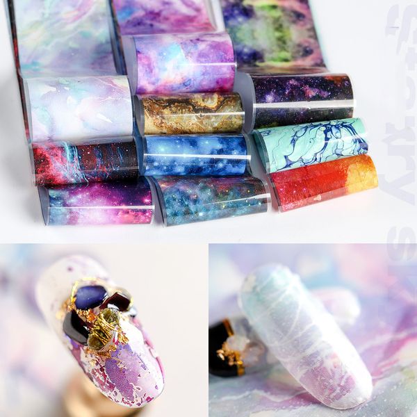 

1 pcs nail foils starry sky glitter foils nail art transfer sticker paper wraps diy foil sticker japanese style 4*50cm, Black