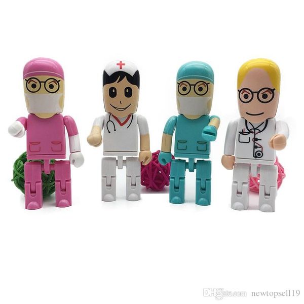 

doctor nurse / dental series flash drive usb 2.0 4gb 8gb 16gb 32gb 64g high capacity disk pendrive company gift lanyard