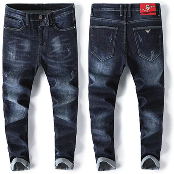 

джинсы тренд 2020 года мужские дизайнерские черные узкие джинсы повседневные брюки карандаш маленькие брюки хип хоп кавалер дизайнерские чер, Blue