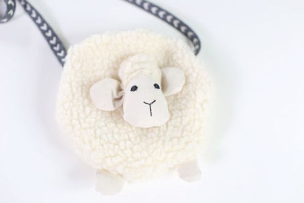 

girls cute sheep shape single shoulder bag toddler coin purse wallet messenger handbags gifts, White