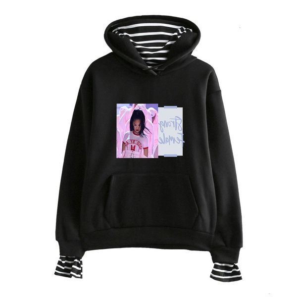 

performer shirt u.s.a 2019 rihanna easy false two piece belt hat guard men and women paragraph t shirts, Gray;blue