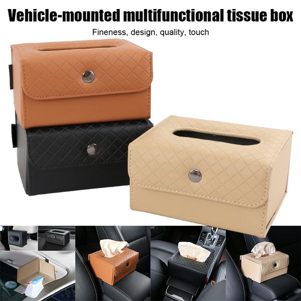 

car tissue storage box holder case napkin paper container for sun visor seat back b88