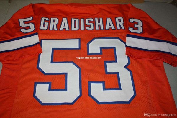 

retro randy gradishar #53 custom s-5xl,6xl mitchell & ness jersey orange stitching men's football jerseys rugby, Black;blue