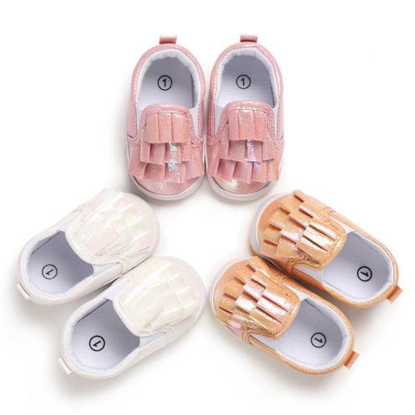 

newborn baby girls pu leather shoes toddler children tassel soft sole infant kids first walkers shoes 0-18m