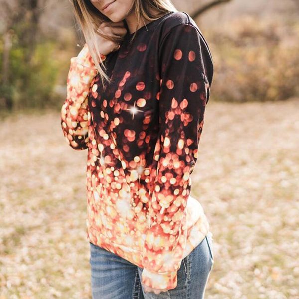 

women hoodies long sleeve o neck printed sweatshirt jumper pullover autumn winter femme loose tee shirt sj034v, Black