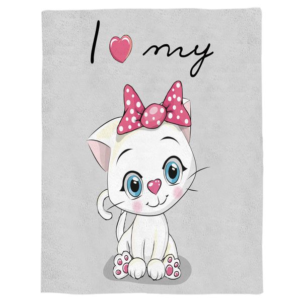 

мягкого теплого одеяло ватки мультфильма cat kitten розового лук симпатичные зима лист покрывало диван проливает свет тонкой фланель одеяла