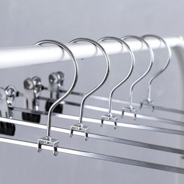 

limit 100 10 piece stainless steel pants racks holder clothing wardrobe hangers clip peg trousers clamp hanger holders container