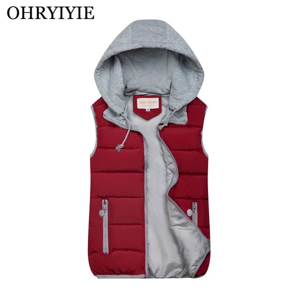 

ohryiyie women winter vest waistcoat 2019 autumn vest female casual warm vests women's sleeveless jacket coats black pink wc469, Black;white