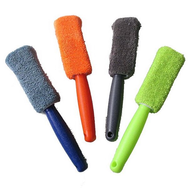 

1pc universal car washing brush microfiber wheel & rim brush for car trunk motorcycle bike detailing cleaner tool