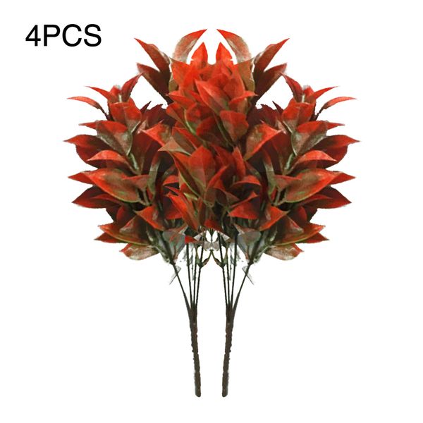 

4pcs/set home decor diy summer leaves indoor table centerpieces office arrangement fake flower shrubs bundles artificial plants