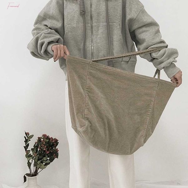 

женщины вельвет canvas tote сумки женский ткань большой емкости tote барышни вскользь хозяйственная сумка девушки многоразовый мешок e3