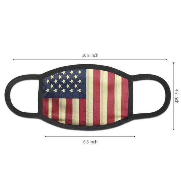 

american flag mask washable reusable mouth mask anti dust half face mouth mask for men women dustproof with ear loops black, Silver