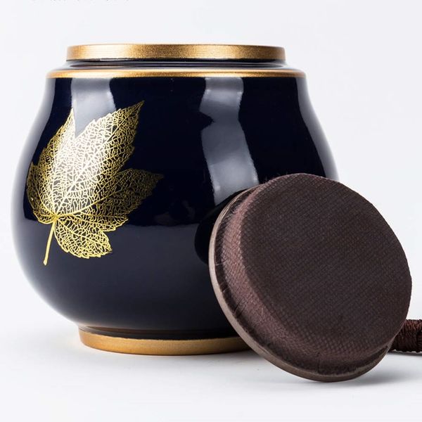 

gradient glaze ceramic funeral pet urn for memorials - small - holds up to 35 cubic inches of ashes pet cremation urn for ashes