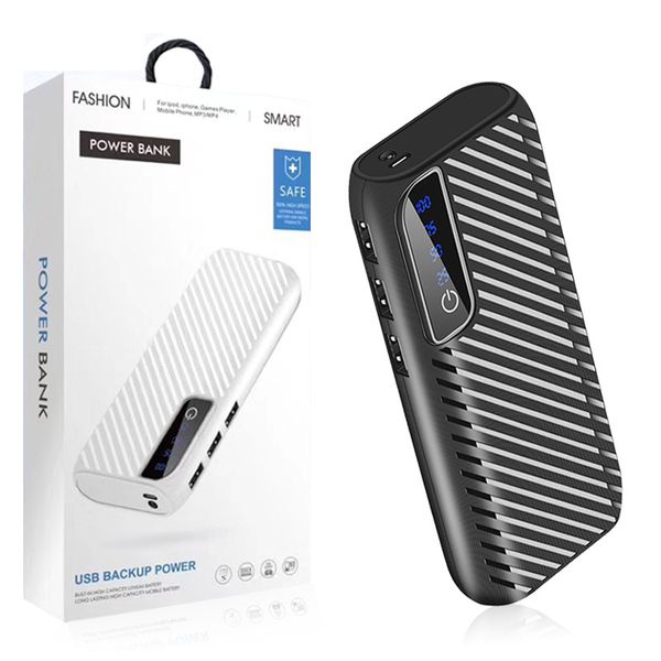 

новая 20000mah банка силы 2.1a быстрая зарядка 2 usb аккумулятора для всех телефонов с светом водить и с розничным пакетом