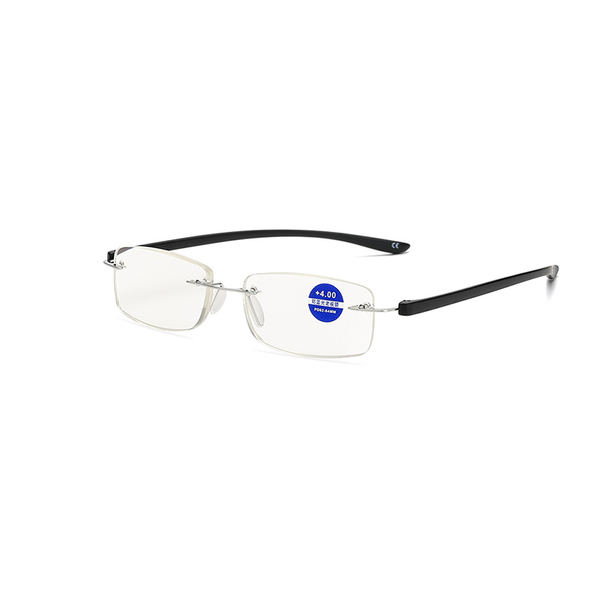 

anti blue ray reading glasses for women tr90 rimeless lightweight presbyopia eyeglasses, White;black