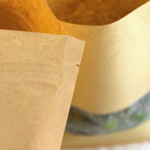 

8 шт. / лот термоуплотнение стоячий клапан ziplock крафт-бумага пакет сумки ж / матовое окно печенье doypack молния сумка для хранения