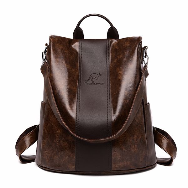 

2019 женские кожаные рюкзаки опрятный стиль женский mochila sac a dos женский дорожный рюкзак винтажный рюкзак женский рюкзак новый y200623