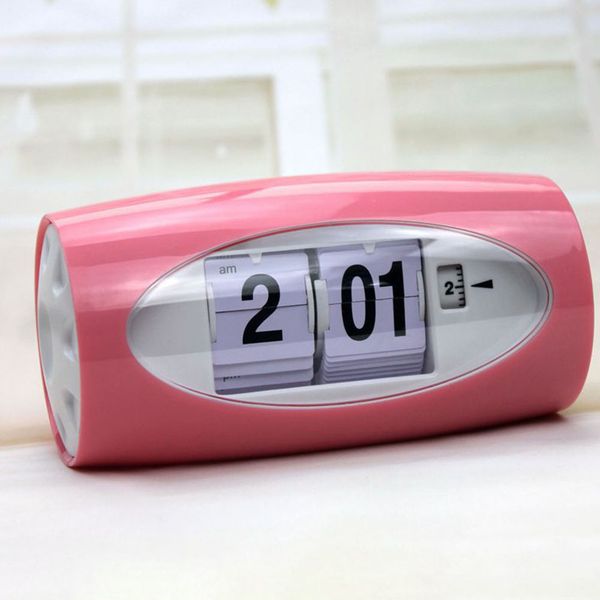 

12 hours page turning home decor number alarm clock auto flip watch table