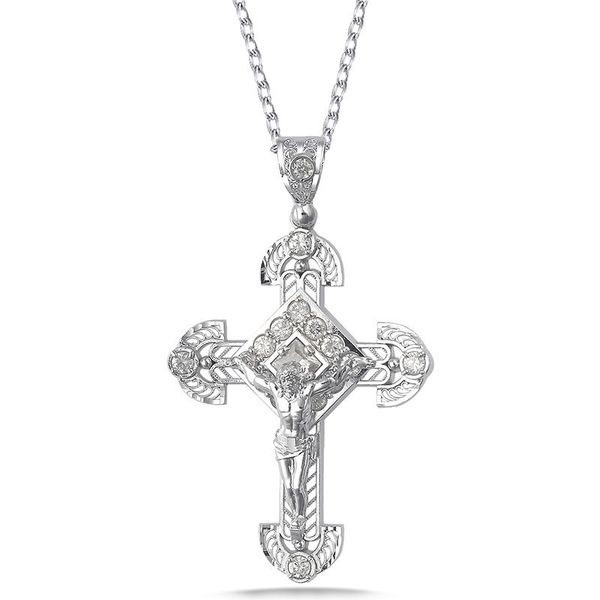 

925 silver necklace with a hollowed-out crucifix pendant