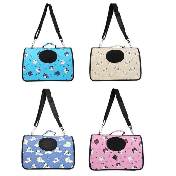 

portable cartoon pet carrier dogs cats outing bag foldable shoulder bags