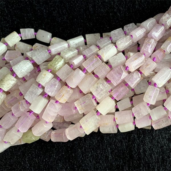 

natural genuine pink purple kunzite nugget form smooth beads 06332, Black