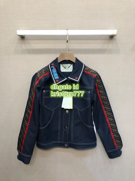 

Women vintage denim top jacket jer ey bomber with letter ribbon lapel neck hort the female outerwear coat denim bomber jacket