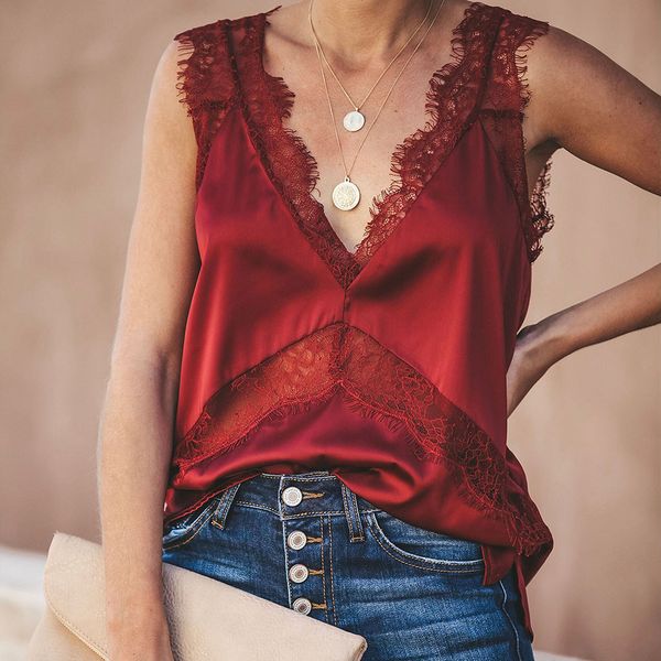 

womens fashion tank 2019 summer tank sleeveless lace ladies slim fit tee shirt loose casual tee vest, White