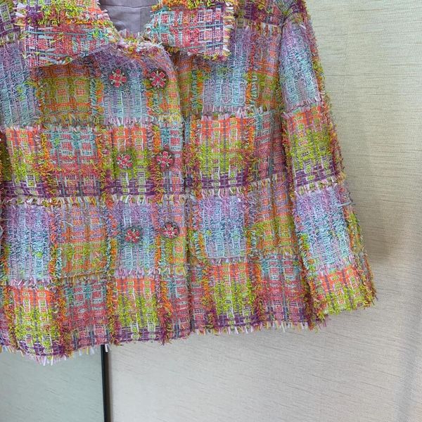 

2019 autumn new women's fashion small fragrance style lining silk short coat 0629, Black;brown