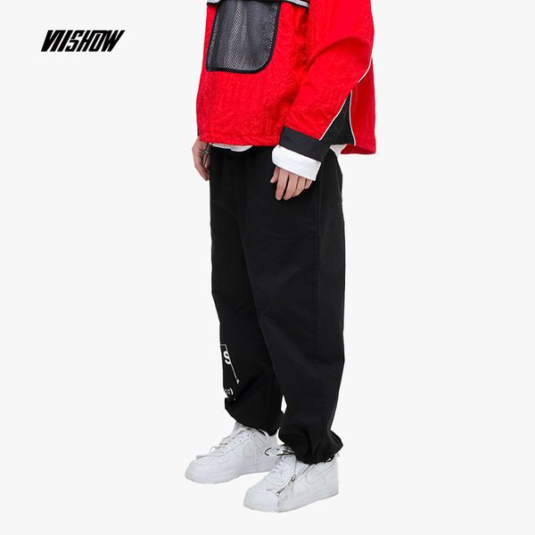 

viishow streetwear printed men's pants brand casual joggers pantalon homme 2019 new hip hop pants men trousers kc1230191, Black