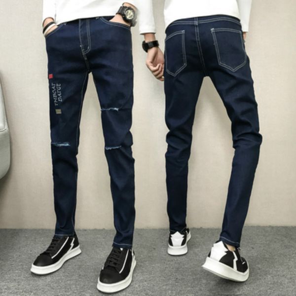 

wholesale 2019 new autumn winter selling men's fashion casual popular long pants mp604, Blue