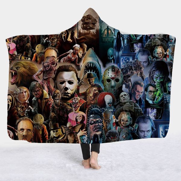 

2019 style hoodie cape magic hat blanket children's siesta blanket wearing hat horror film series